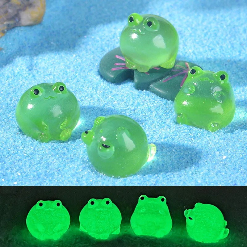 Bonsai Garden House - 10/20/30pcs Figurines de grenouilles vertes lumineuses,