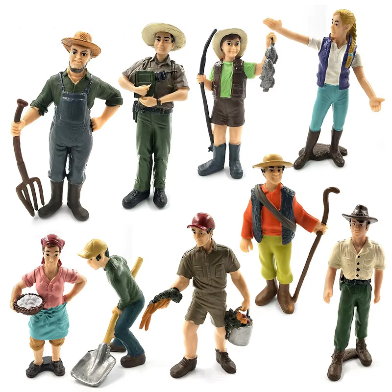 Bonsai Garden In Japan - Figurines de simulation d'agriculteurs et d'ouvriers